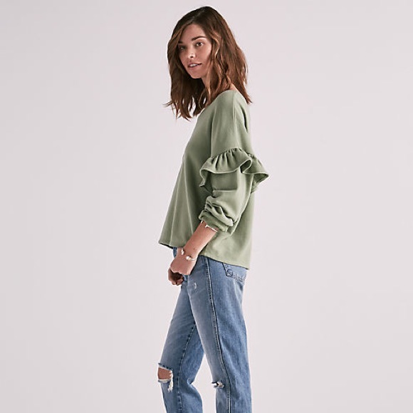 Lucky Brand Sweaters - NWT lucky Brand ruffle sweatshirt